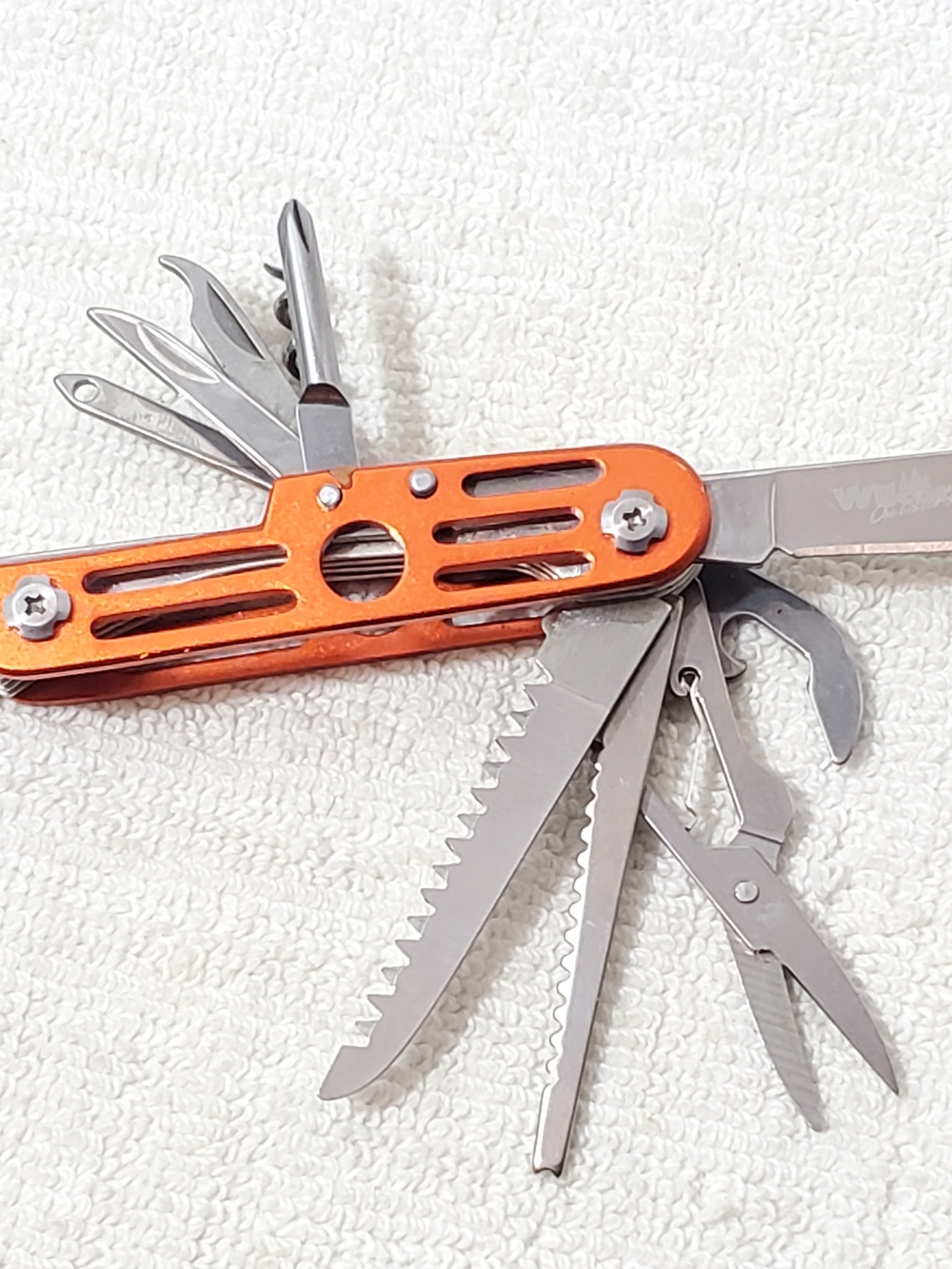 Wilcor Outdoors 15-in-1 Multi-Tool Pocket Knife Metallic Orange Stainless Steel